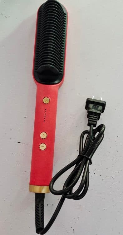 image-New 2 In 1 Hair Straightener Hot Comb Negative Ion Curling Tong Dual-purpose Electric Hair Brush