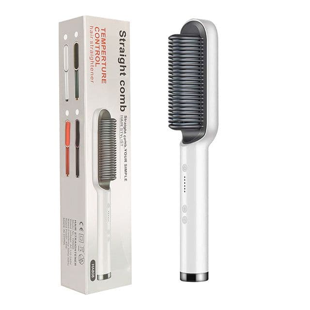 image-New 2 In 1 Hair Straightener Hot Comb Negative Ion Curling Tong Dual-purpose Electric Hair Brush