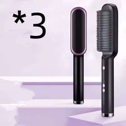 image-New 2 In 1 Hair Straightener Hot Comb Negative Ion Curling Tong Dual-purpose Electric Hair Brush