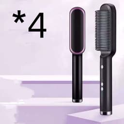 image-New 2 In 1 Hair Straightener Hot Comb Negative Ion Curling Tong Dual-purpose Electric Hair Brush