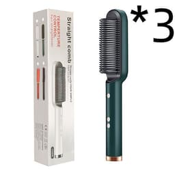 image-New 2 In 1 Hair Straightener Hot Comb Negative Ion Curling Tong Dual-purpose Electric Hair Brush