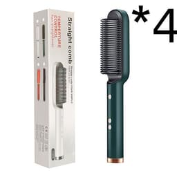 image-New 2 In 1 Hair Straightener Hot Comb Negative Ion Curling Tong Dual-purpose Electric Hair Brush