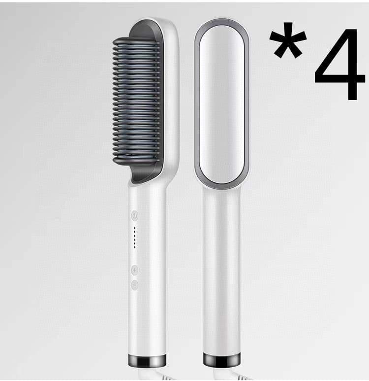 image-New 2 In 1 Hair Straightener Hot Comb Negative Ion Curling Tong Dual-purpose Electric Hair Brush