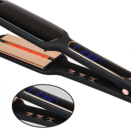 image-Cross-Border Exclusively For Lcd Display Infrared Hair Care Straightener Black Wide Plate Hair Straightener