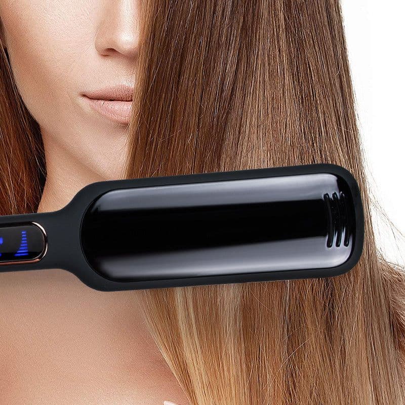 image-Cross-Border Exclusively For Lcd Display Infrared Hair Care Straightener Black Wide Plate Hair Straightener