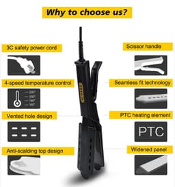 image-U.S. Standard Non-injury Hair Straightener Steam Hair Straightener Splint