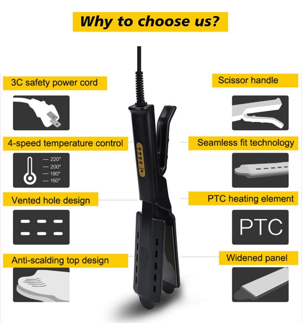 image-U.S. Standard Non-injury Hair Straightener Steam Hair Straightener Splint