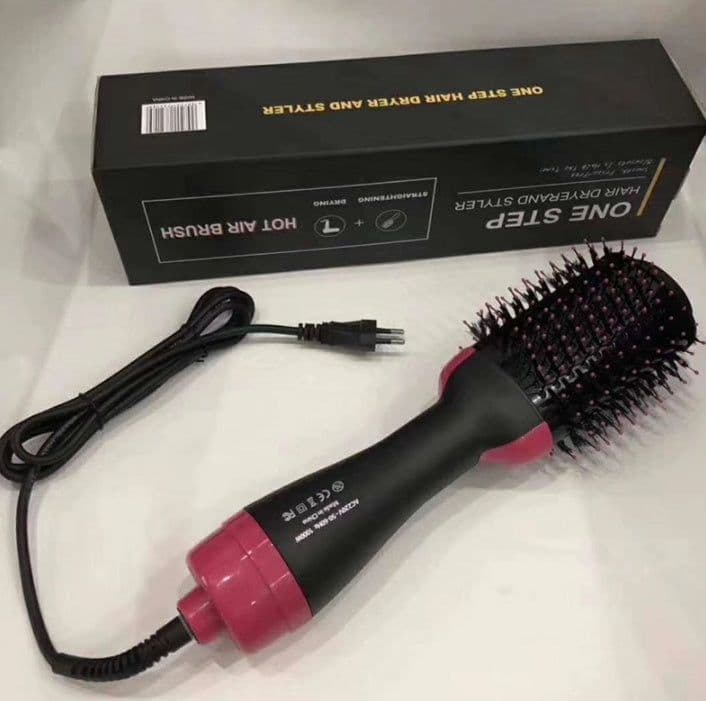 image-Multifunctional Hot Air Comb Amazon Cross-Border Three-In-One Hair Dryer Curler Straight Hair Comb Styling Comb