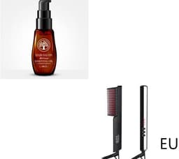 image-Ladies Straightening Comb Men's Multifunctional Hair Comb With Hair Care Essential Oil 40ml