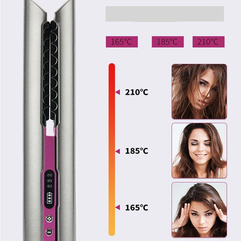 image-USB Wireless Charging Hair Straightener Comb