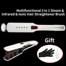 image-Multifunctional Negative Ion Infrared Spray Steam Hair Straightening Comb