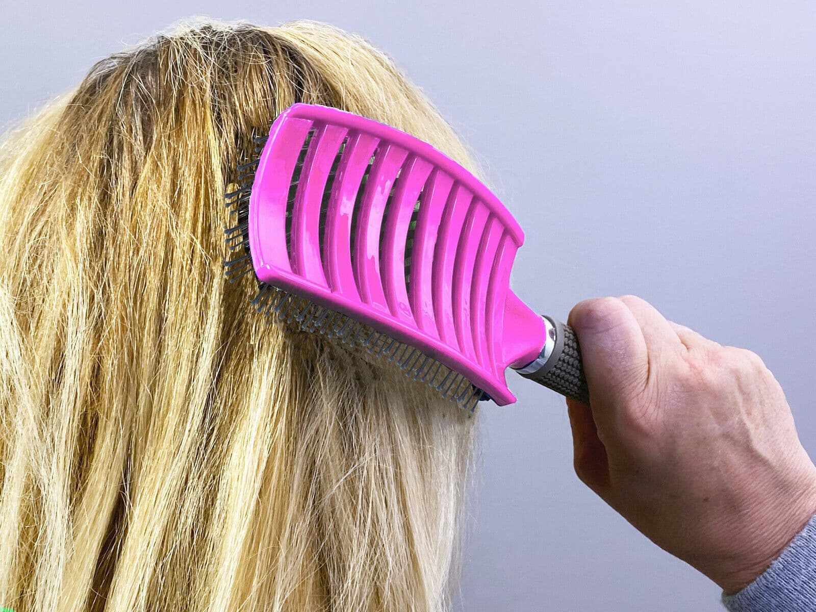 image-Hair Scalp Massage Brush Anti Static Curved Vented Styling Detangling Brushes Hair Scalp Massage Comb Hairbrush Bristle Nylon Women Wet Curly Detangle Hair Brush For Salon Hairdressing Styling Tools