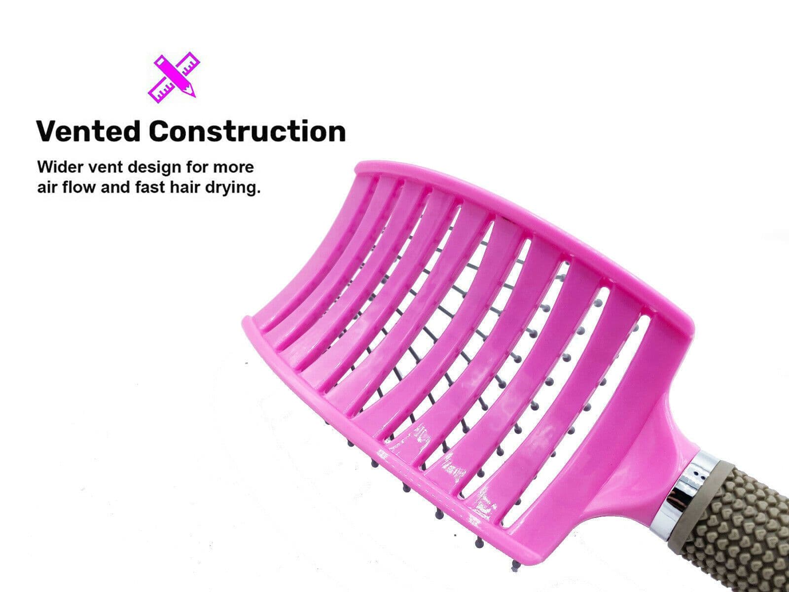 image-Hair Scalp Massage Brush Anti Static Curved Vented Styling Detangling Brushes Hair Scalp Massage Comb Hairbrush Bristle Nylon Women Wet Curly Detangle Hair Brush For Salon Hairdressing Styling Tools