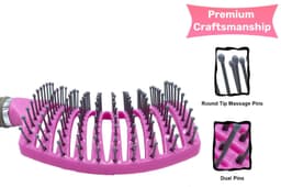 image-Hair Scalp Massage Brush Anti Static Curved Vented Styling Detangling Brushes Hair Scalp Massage Comb Hairbrush Bristle Nylon Women Wet Curly Detangle Hair Brush For Salon Hairdressing Styling Tools