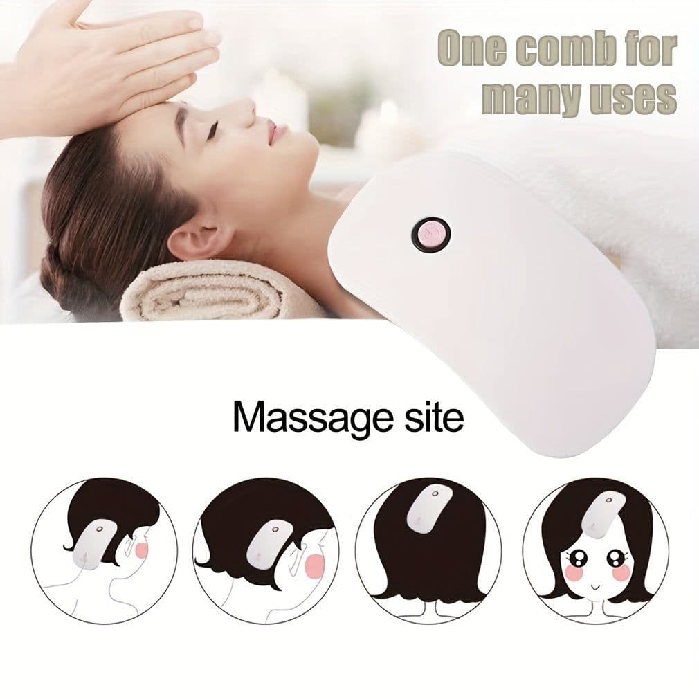 image-Portable Beauty Tool Scalp Comb, Electric Massage Comb, Body Relaxing High-Frequency Vibration Head Massager
