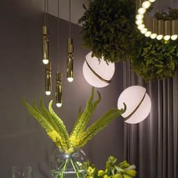 image-Nordic Brass Pendant Lights Modern Living Room Led
