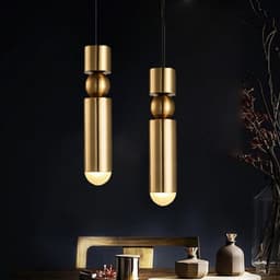 image-Nordic Brass Pendant Lights Modern Living Room Led