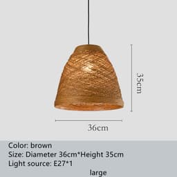 image-Ldyllic Creative Personality Coffee Shop Rattan Woven Rattan Ball Lamp Hot Pot Shop Farm Bar Restaurant Rattan Hanging Lamps