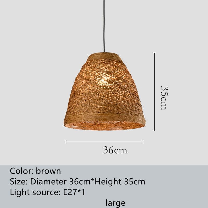 image-Ldyllic Creative Personality Coffee Shop Rattan Woven Rattan Ball Lamp Hot Pot Shop Farm Bar Restaurant Rattan Hanging Lamps
