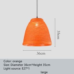image-Ldyllic Creative Personality Coffee Shop Rattan Woven Rattan Ball Lamp Hot Pot Shop Farm Bar Restaurant Rattan Hanging Lamps