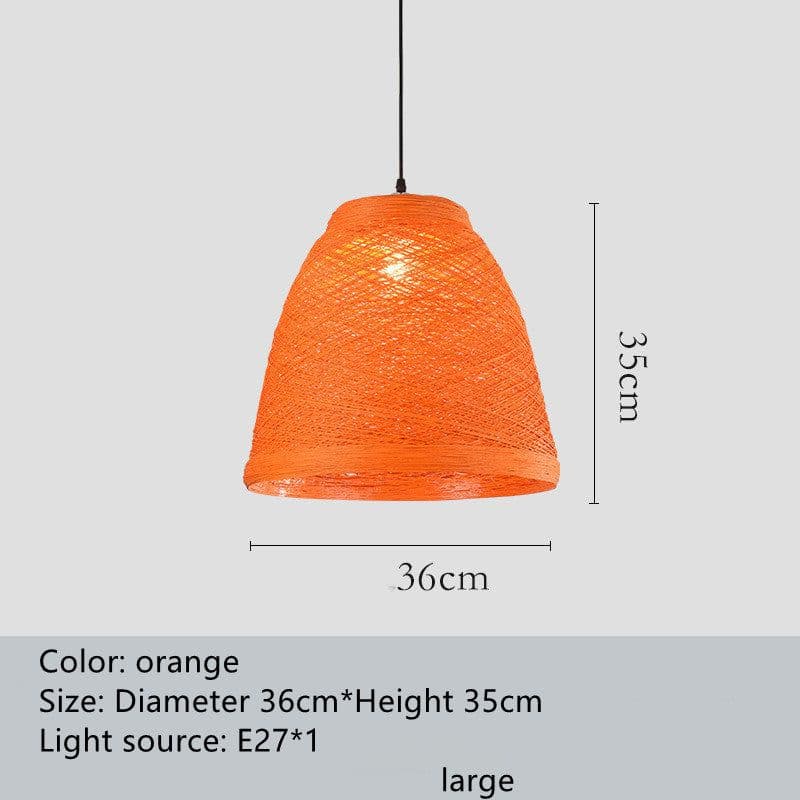 image-Ldyllic Creative Personality Coffee Shop Rattan Woven Rattan Ball Lamp Hot Pot Shop Farm Bar Restaurant Rattan Hanging Lamps