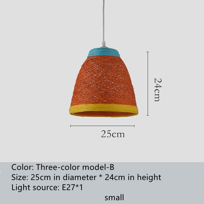 image-Ldyllic Creative Personality Coffee Shop Rattan Woven Rattan Ball Lamp Hot Pot Shop Farm Bar Restaurant Rattan Hanging Lamps