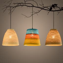 image-Ldyllic Creative Personality Coffee Shop Rattan Woven Rattan Ball Lamp Hot Pot Shop Farm Bar Restaurant Rattan Hanging Lamps