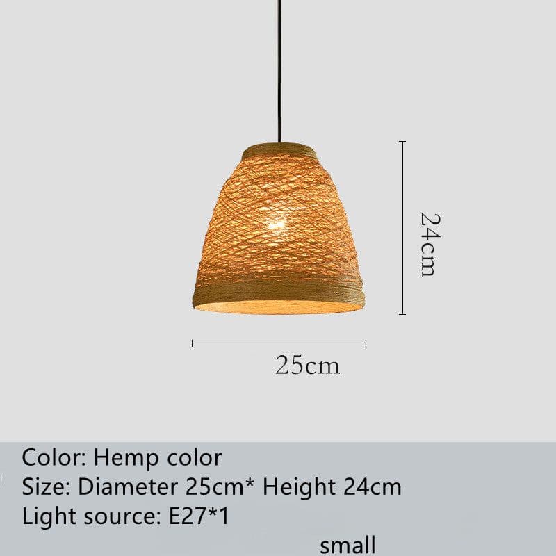 image-Ldyllic Creative Personality Coffee Shop Rattan Woven Rattan Ball Lamp Hot Pot Shop Farm Bar Restaurant Rattan Hanging Lamps