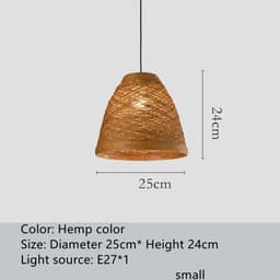 image-Ldyllic Creative Personality Coffee Shop Rattan Woven Rattan Ball Lamp Hot Pot Shop Farm Bar Restaurant Rattan Hanging Lamps