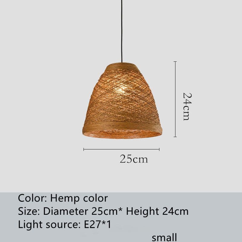 image-Ldyllic Creative Personality Coffee Shop Rattan Woven Rattan Ball Lamp Hot Pot Shop Farm Bar Restaurant Rattan Hanging Lamps