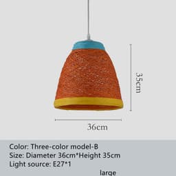 image-Ldyllic Creative Personality Coffee Shop Rattan Woven Rattan Ball Lamp Hot Pot Shop Farm Bar Restaurant Rattan Hanging Lamps