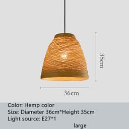 image-Ldyllic Creative Personality Coffee Shop Rattan Woven Rattan Ball Lamp Hot Pot Shop Farm Bar Restaurant Rattan Hanging Lamps