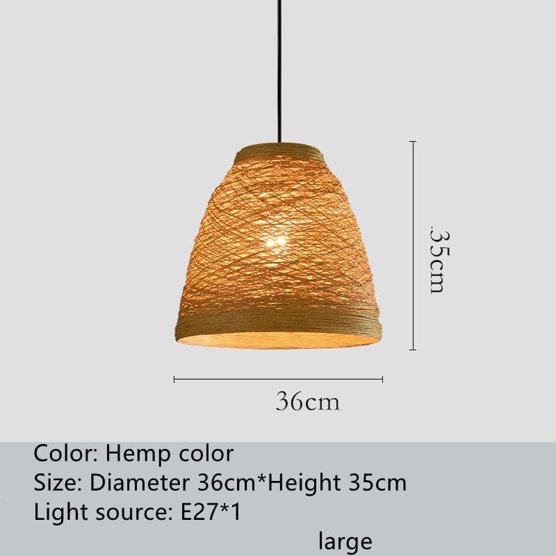 image-Ldyllic Creative Personality Coffee Shop Rattan Woven Rattan Ball Lamp Hot Pot Shop Farm Bar Restaurant Rattan Hanging Lamps