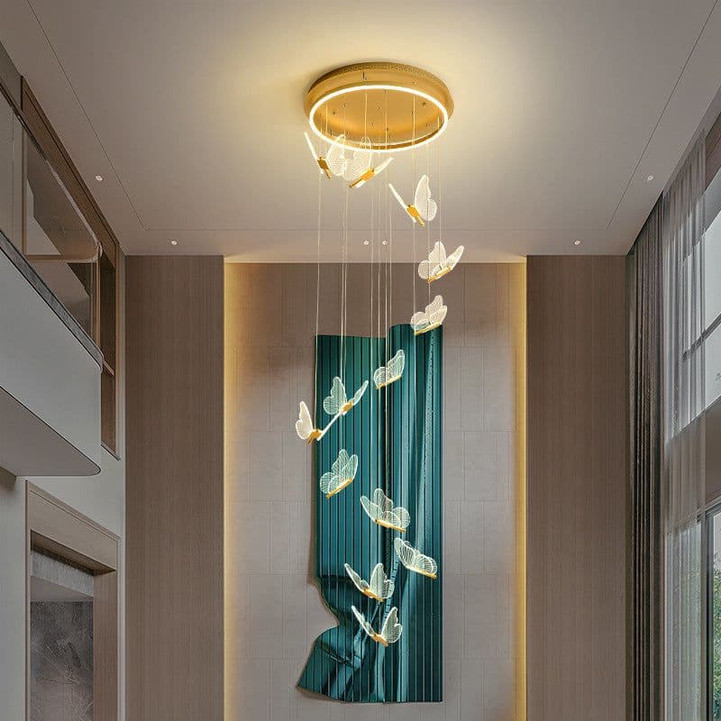 image-Living Room Loft Personality Dining Room Revolving Duplex Chandelier