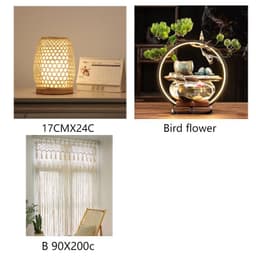 image-Table Lamp Bedroom Bedside Night Light Simple Handmade Bamboo Lamp