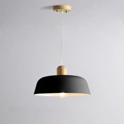 image-Nordic Wood Pendant Lighting Fixture Luminaire Round Kitchen Dining Room Hanging Lamp Suspension Light Home Decor Black Bedside