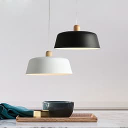 image-Nordic Wood Pendant Lighting Fixture Luminaire Round Kitchen Dining Room Hanging Lamp Suspension Light Home Decor Black Bedside