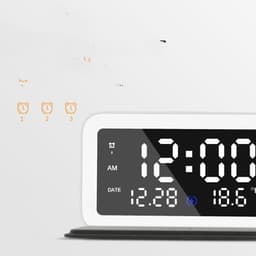 image-6 IN 1 Wireless Charging Clock Digital Thermometer 15W Wireless Chargers LED Night Light Alarm Clock Mobile Phone Fast Charging