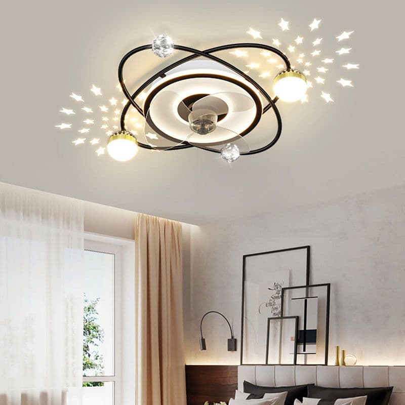 image-Nordic bedroom decor led lights for room Ceiling fan light lamp restaurant dining room Ceiling fans with lights remote control