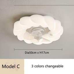 image-Bedroom LED Ceiling Silent Fan Light