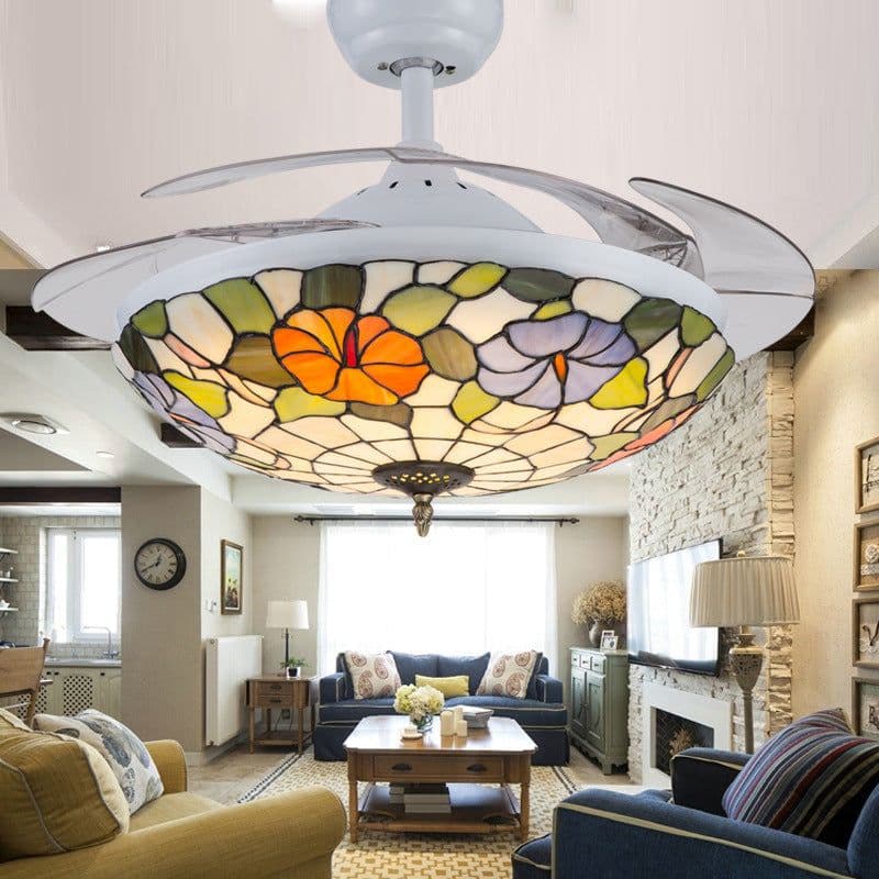 image-Invisible Ceiling Fan Lamp Living Room Dining Fan