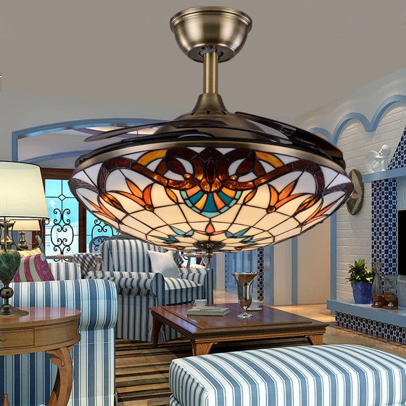 image-Invisible Ceiling Fan Lamp Living Room Dining Fan