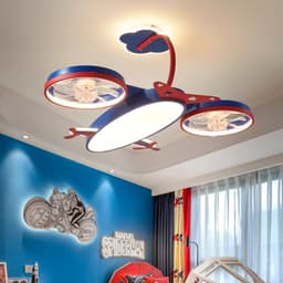 image-Cartoon Airplane Fan Lights In Children's Room