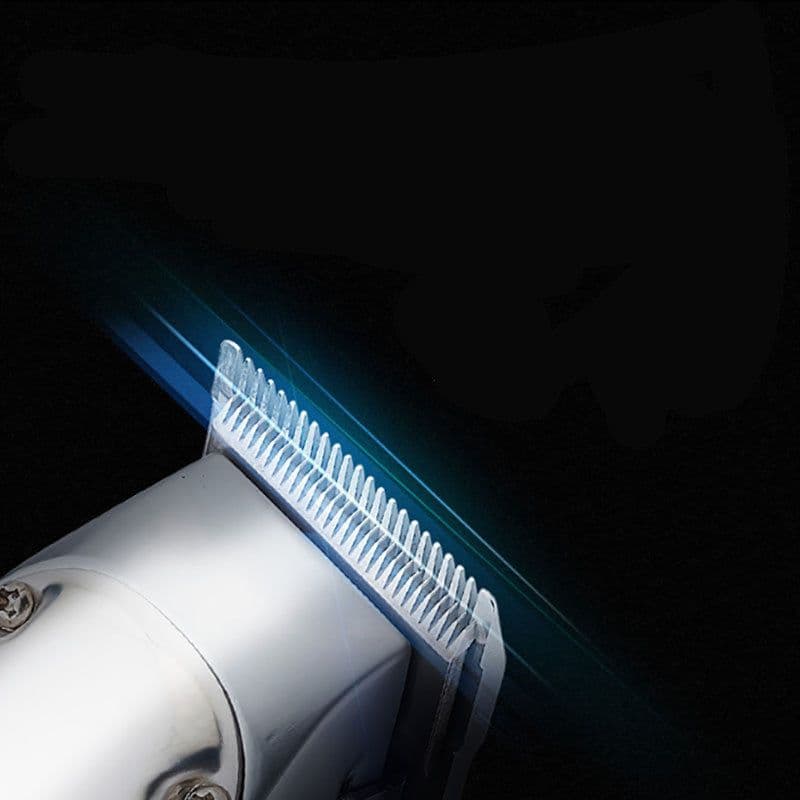 image-Retro Full Metal Body Electric Hair Clipper, Hair Salon Men'S Special Engraving Push White Shaved Hair Clipper