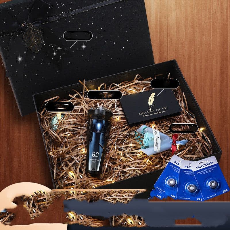 image-Genuine Feike Electric Shaver Shaving Knife Gift Box Packing Birthday Gift Practical For Boyfriend Dad