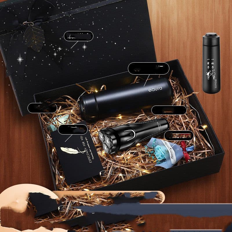 image-Genuine Feike Electric Shaver Shaving Knife Gift Box Packing Birthday Gift Practical For Boyfriend Dad