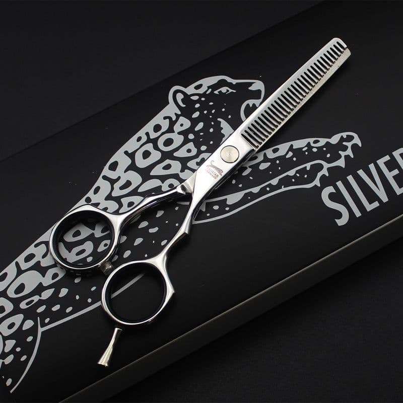 image-Silver Leopard Haircut Bangs Haircut Thinning Shears