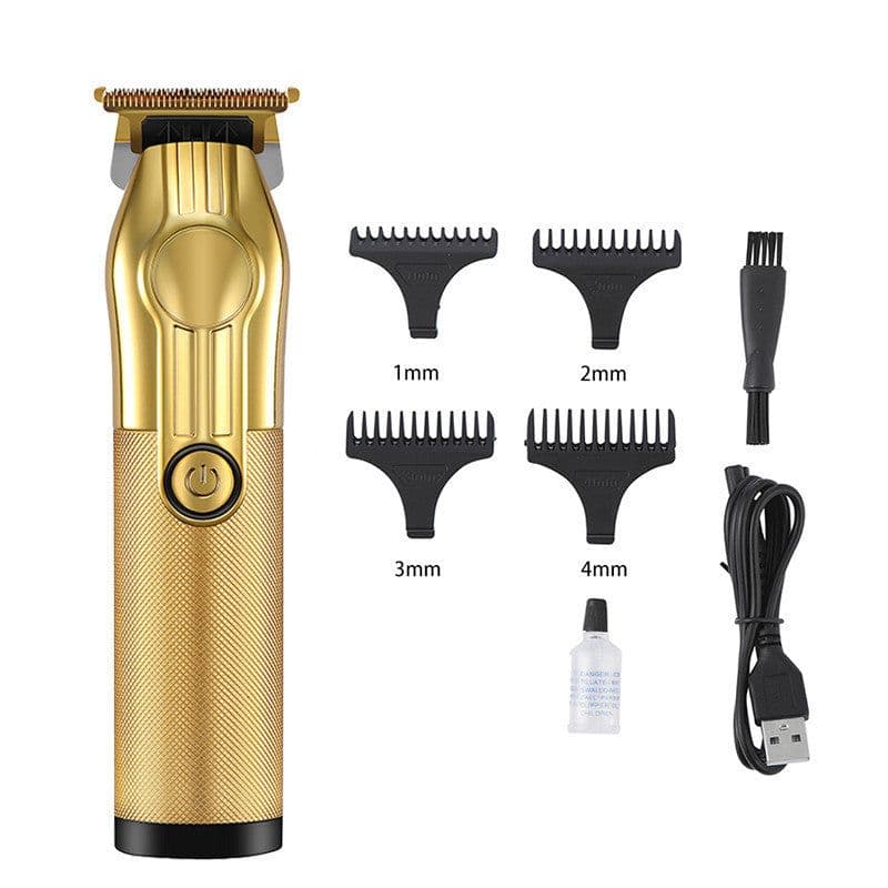 image-LCD Digital Display USB Charging Retro Oil Head Carving Hair Clipper