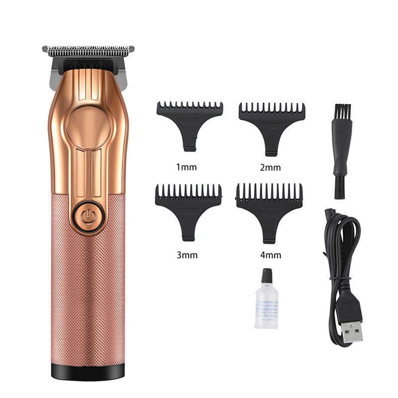 image-LCD Digital Display USB Charging Retro Oil Head Carving Hair Clipper