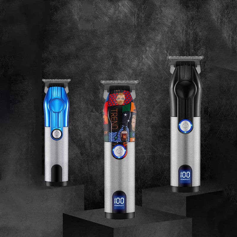 image-LCD Digital Display USB Charging Retro Oil Head Carving Hair Clipper